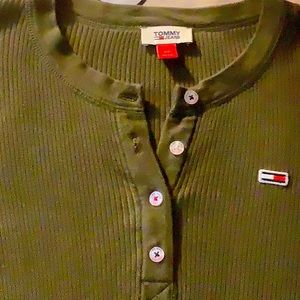 Tommy Jeans, long sleeve casual top. Olive green size S/P worn once